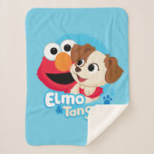 Couverture Sherpa Rue Sésame | Badge Elmo & Tango (Devant)
