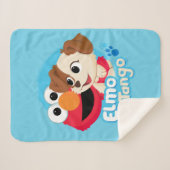 Couverture Sherpa Rue Sésame | Badge Elmo & Tango (Devant (Horizontal))