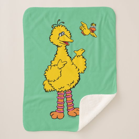 Couverture Sherpa Rue Sésame | Big Bird & Little Bird (Devant)