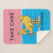 Couverture Sherpa Rue Sésame | Big Bird Prenez soin de vous (Devant (Horizontal))