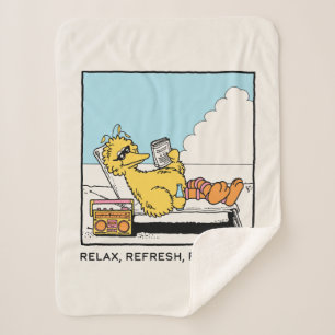 Couverture Sherpa Rue Sésame Big Bird Relax Refresh Recharge