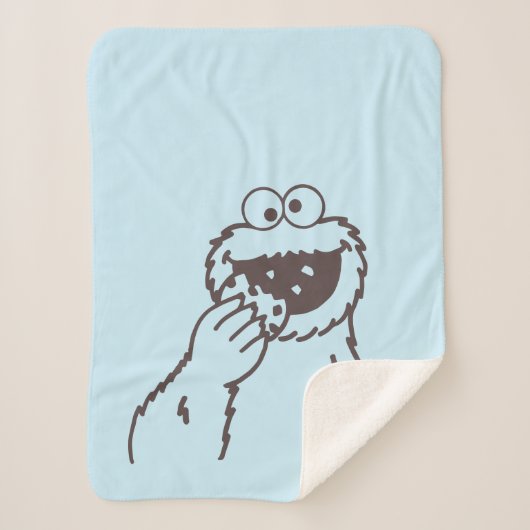 Couverture Sherpa Rue Sésame | Cookie Monster (Devant)