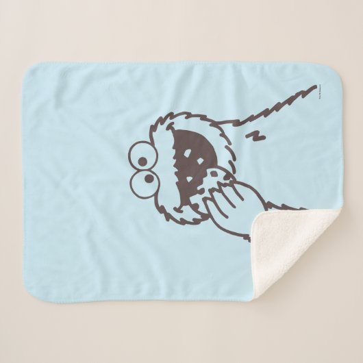 Couverture Sherpa Rue Sésame | Cookie Monster (Devant (Horizontal))