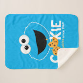 Couverture Sherpa Rue Sésame | Cookie Monster Lookies (Devant (Horizontal))