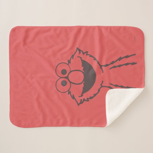 Couverture Sherpa Rue Sésame | Elmo (Devant (Horizontal))
