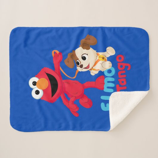Couverture Sherpa Rue Sésame | Elmo & Tango Running (Devant (Horizontal))