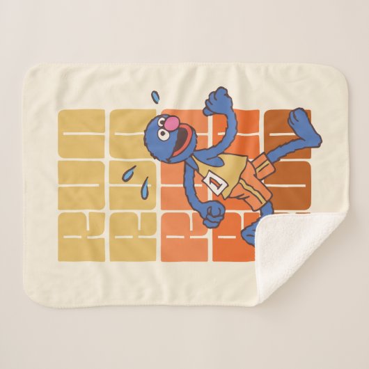 Couverture Sherpa Rue Sésame | Exécution de Grover (Devant (Horizontal))