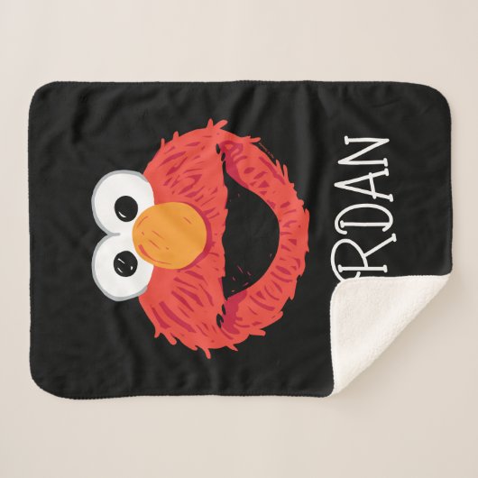 Couverture Sherpa Rue Sésame | Face Elmo (Devant (Horizontal))
