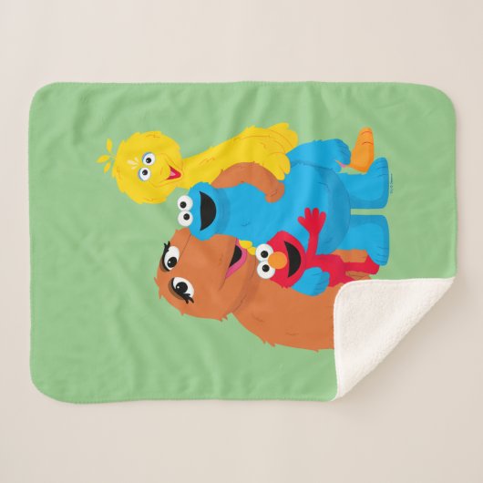 Couverture Sherpa Rue Sésame | Groupe Hug (Devant (Horizontal))