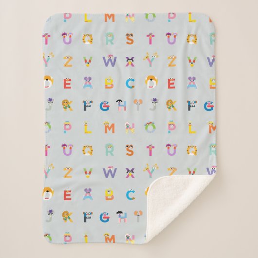 Couverture Sherpa Rue Sésame | Lettres de l'alphabet (Devant)