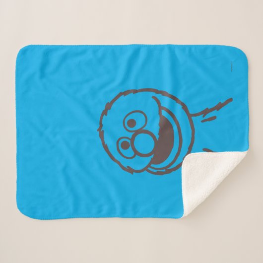 Couverture Sherpa Rue Sésame | Lumière de Grover (Devant (Horizontal))