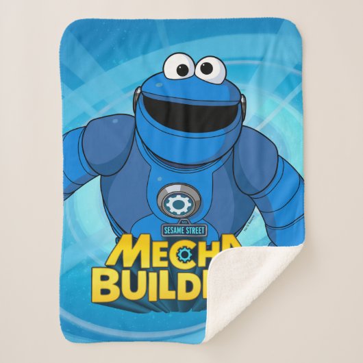Couverture Sherpa Rue Sésame | Méca Builders Cookie In Action (Devant)
