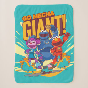 Couverture Sherpa Rue Sésame Méca Builders Go Mecha Giant!