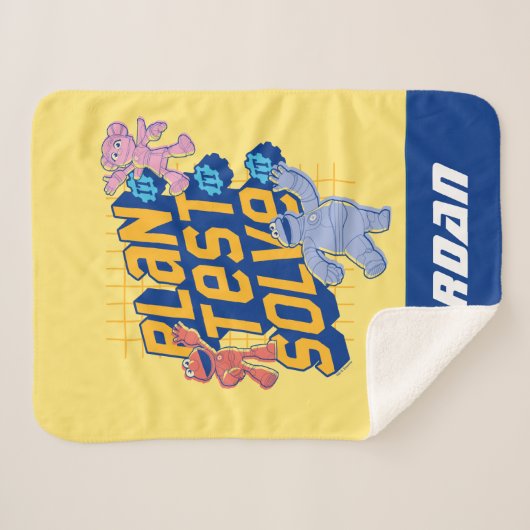 Couverture Sherpa Rue Sésame | Mécaniciens | Ajouter un nom (Devant (Horizontal))