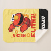 Couverture Sherpa Rue Sésame | Mécaniciens Elmo | Ajouter un nom (Devant (Horizontal))