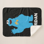 Couverture Sherpa Rue Sésame | Monstre de cookies personnalisé (Devant (Horizontal))