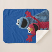 Couverture Sherpa Rue Sésame | Monstre Elmo & Cookie (Devant (Horizontal))