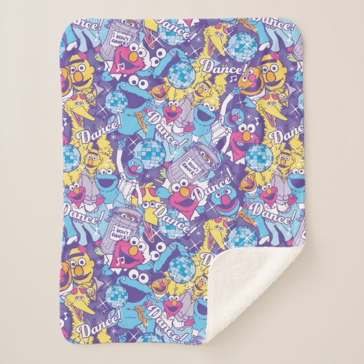 Couverture Sherpa Rue Sésame | Motif de danse Super (Devant)