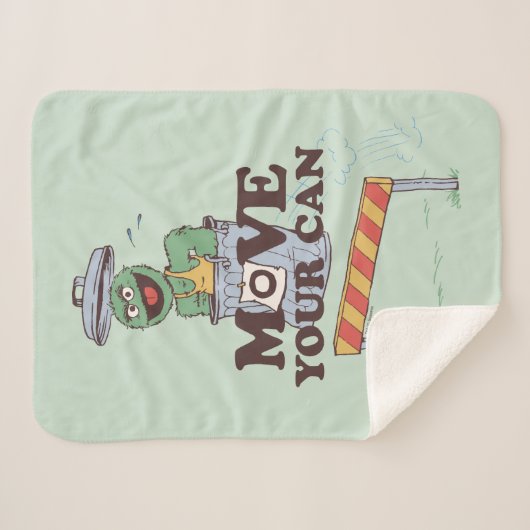Couverture Sherpa Rue Sésame | Oscar the Grouch Move Your Can (Devant (Horizontal))