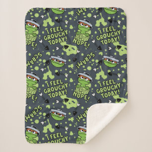 Couverture Sherpa Rue Sésame Oscar the Grouch Phrase Motif