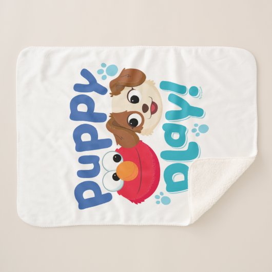Couverture Sherpa Rue Sésame | Puppy Play Elmo & Tango (Devant (Horizontal))