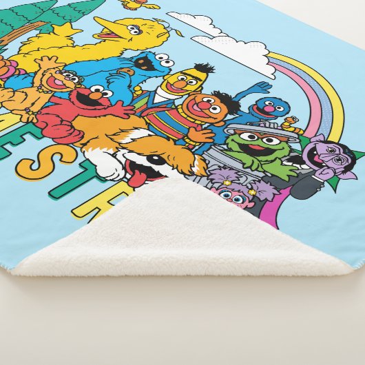 Couverture Sherpa Rue Sésame | Rainbow Wave (3/4)