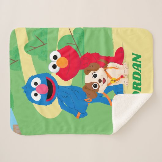 Couverture Sherpa Rue Sésame | Tango Avec Grover & Elmo (Devant (Horizontal))