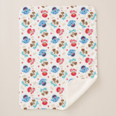 Couverture Sherpa Rue Sésame | Tango, Elmo et Motif Grover (Devant)