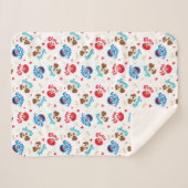 Couverture Sherpa Rue Sésame | Tango, Elmo et Motif Grover (Devant (Horizontal))