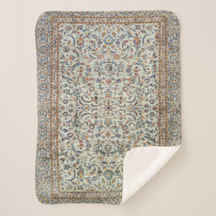 Couverture Sherpa Rug gris à la crème poussiéreuse de la Perse ce