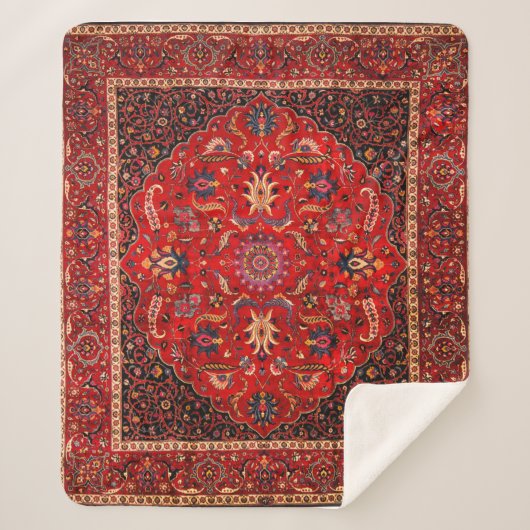 Couverture Sherpa Rug perse rouge de Mashhad (Devant)