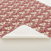 Couverture Sherpa Rust Floral Leaf Pattern | Terracotta Botanical  (3/4)
