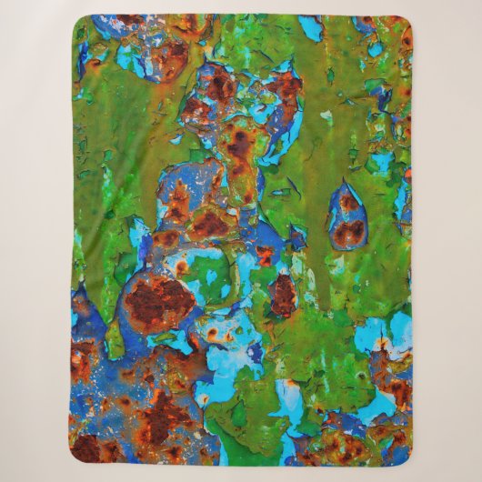 Couverture Sherpa Rust Métal Peeling Grunge Funny Deck Photo (Devant)
