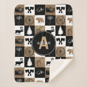 Couverture Sherpa Rustic Camping Extérieur Aventure