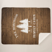 Couverture Sherpa Rustic Country Famille Cabines Arbres Bois Planche (Devant (Horizontal))