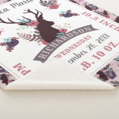 Couverture Sherpa Rustic Deer Head New Baby Girl Birth Record Statis (3/4)
