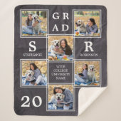 Couverture Sherpa Rustic Graduate Keepsaké Photo Collage Graduation (Devant)