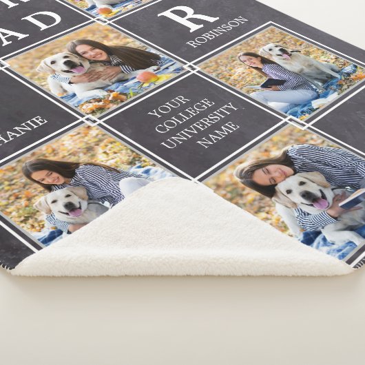 Couverture Sherpa Rustic Graduate Keepsaké Photo Collage Graduation (3/4)