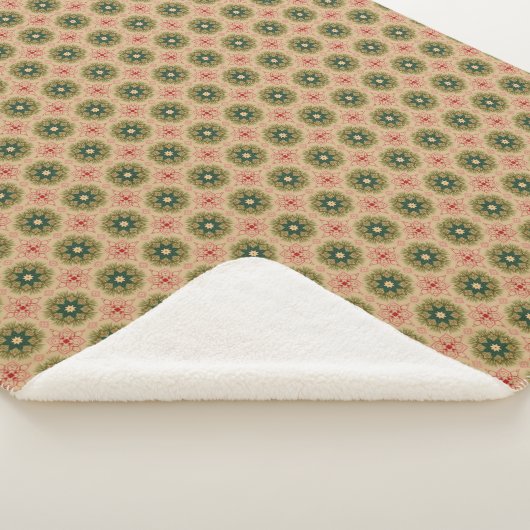 Couverture Sherpa Rustic Vintage Green Red Holiday  (3/4)