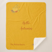 Couverture Sherpa Rustique Automne Couleur Citrouille (Devant)