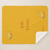 Couverture Sherpa Rustique Automne Couleur Citrouille (Devant (Horizontal))