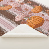 Couverture Sherpa Rustique Citrouilles d'automne & dentelle fleurie  (3/4)