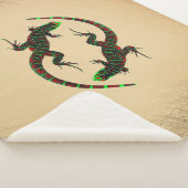 Couverture Sherpa Rustique Yin Yang Lizards (3/4)