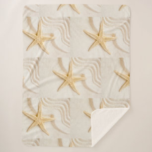 Couverture Sherpa Sable et Starfish couleur neutre naturelle