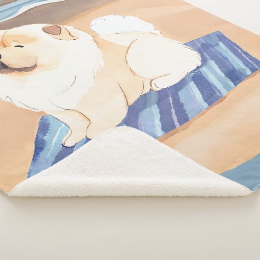 Couverture Sherpa SABLE N'SEA Crem Chow Chow Sherpa Blanket (3/4)