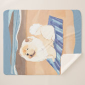 Couverture Sherpa SABLE N'SEA Crem Chow Chow Sherpa Blanket (Devant (Horizontal))