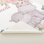 Couverture Sherpa Safari Personnalisé Animaux Fille Blanche bébé (3/4)