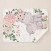 Couverture Sherpa Safari Personnalisé Animaux Fille Blanche bébé (Devant (Horizontal))