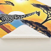 Couverture Sherpa Safari Sunset: Giraffe's Embrace (3/4)
