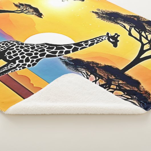 Couverture Sherpa Safari Sunset: Giraffe's Embrace (3/4)